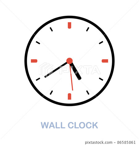 Wall Clock flat icon. Colored element sign from office tools collection. Flat Wall Clock icon sign for web design, infographics and more. Wall Clock flat icon. Colored element sign from office tools collection. Flat Wall Clock icon sign for web design, infographics and more. 86585861