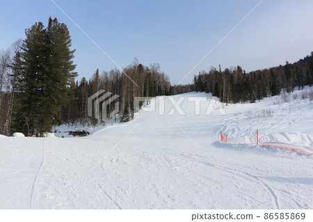 Ski slope in Teletsky resort, Republic of Altai, Russia Ski slope in Teletsky resort, Republic of Altai, Russia 86585869