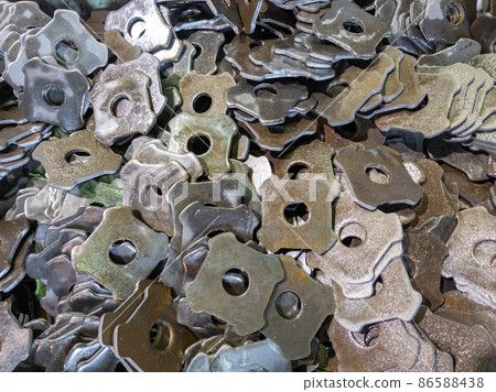 oiled thick sheet metal parts after cutting down on the press oiled thick sheet metal parts after cutting down on the press 86588438