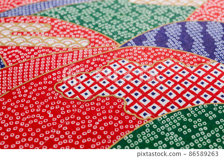 Yuzen Japanese paper up with blur 86589263