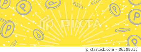 Background illustration of point coins flying (yellow) 86589313