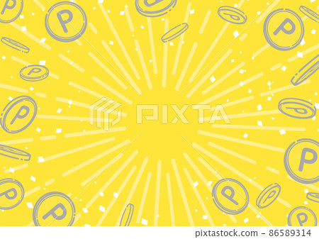 Background illustration of point coins flying (yellow) 86589314