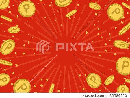 Background illustration of point coins flying (red) 86589320