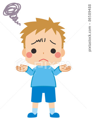 Illustration of a cute little boy shrugging his... - Stock Illustration ...