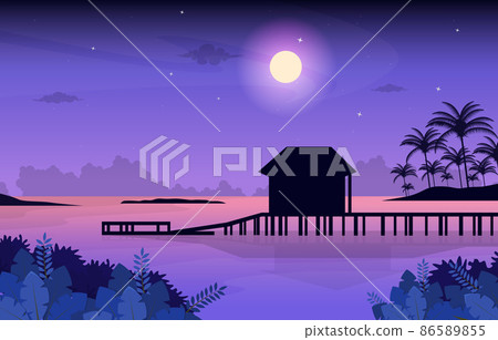 Night Sky Maldives Holiday Beach Sea Island Vacation Travel View 86589855