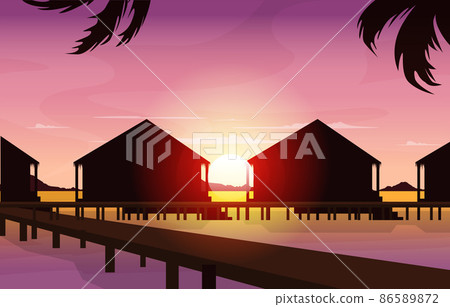 Sunrise Maldives Summer Holiday Beach Sea Island Vacation Travel View 86589872