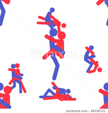 Kama Sutra seamless pattern design poster... - Stock Illustration