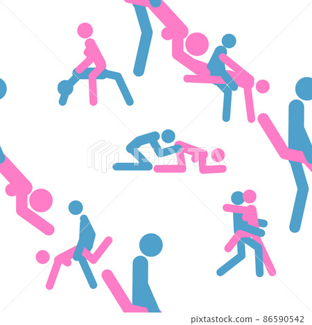 Kama Sutra seamless pattern design poster fabric. Kamasutra sketchy poses for making love. Set. Standing positions Kama Sutra seamless pattern design poster fabric. Kamasutra sketchy poses for making love. Set. Standing positions 86590542