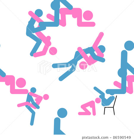 Kama Sutra seamless pattern design poster fabric. Kamasutra sketchy poses for making love. Set. Standing positions Kama Sutra seamless pattern design poster fabric. Kamasutra sketchy poses for making love. Set. Standing positions 86590549