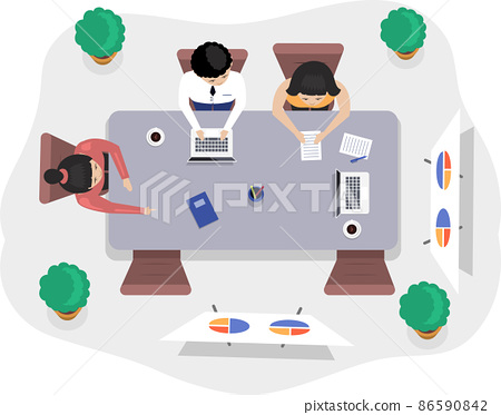 Business office connection working concept.... - Stock Illustration ...