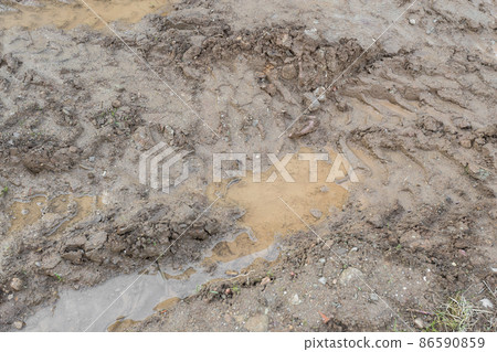 Puddle and mud 86590859