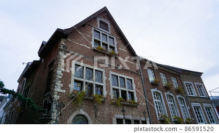 The old facades at town at Aachen, Germany 86591520