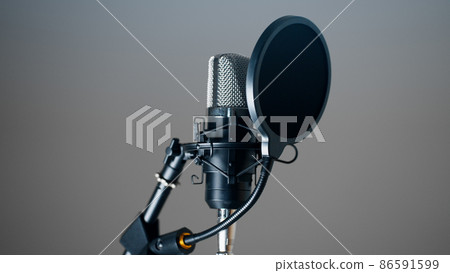 Microphone and pop guard voice recording image 86591599