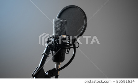 Microphone and pop guard voice recording image Microphone and pop guard voice recording image 86591634
