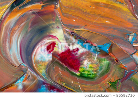 Mixed oil paints close-up. Colorful abstract background Mixed oil paints close-up. Colorful abstract background 86592730