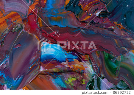 Mixed oil paints close-up. Colorful abstract background Mixed oil paints close-up. Colorful abstract background 86592732