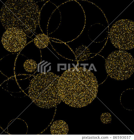 Abstract geometric background of gold dust particles in the form of circles, beautiful element for brochure template, poster 86593037