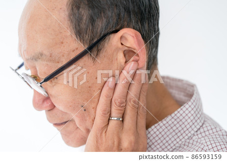 Senior ear deafness Senior ear deafness 86593159
