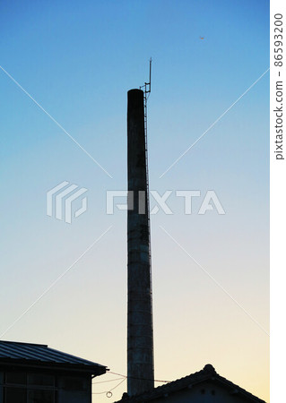 Evening view of the chimney of the bathhouse Evening view of the chimney of the bathhouse 86593200