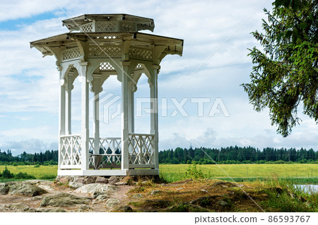 White gazebo. White gazebo. 86593767