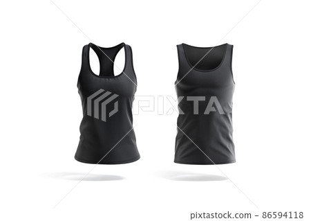 Blank black male and female tank top mockup, front view Blank black male and female tank top mockup, front view 86594118