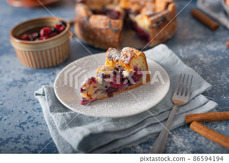 Breaded rustic pie with berries Breaded rustic pie with berries 86594194