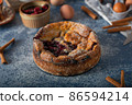 Breaded rustic pie with berries 86594214