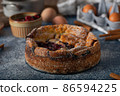 Breaded rustic pie with berries 86594225