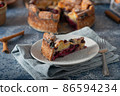 Breaded rustic pie with berries 86594234