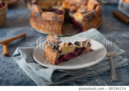 Breaded rustic pie with berries Breaded rustic pie with berries 86594234