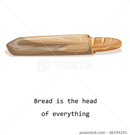 Vector image of a loaf of bread isolated on white background. Cartoon style. EPS 10 Vector image of a loaf of bread isolated on white background. Cartoon style. EPS 10 86594291