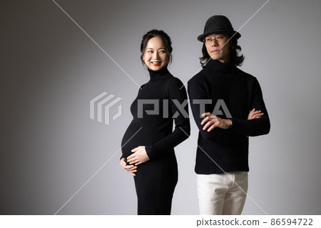 Maternity photo black knit dress 86594722