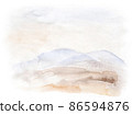 Light green and blue, beige natural watercolor background, pastel color hand drawn abstract background landscape shape 86594876