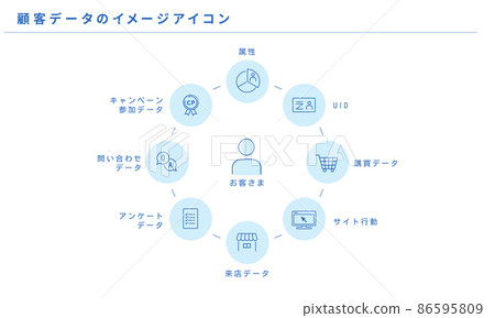 客戶數據圖像圖標、 矢量 86595809