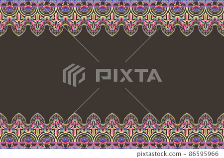 Pink, Purple, Green, Yellow Flower on Brown. Geometric ethnic oriental pattern traditional Design for background,carpet,wallpaper,clothing,wrapping,Batik,fabric,Vector illustration embroidery style Pink, Purple, Green, Yellow Flower on Brown. Geometric ethnic oriental pattern traditional Design for background,carpet,wallpaper,clothing,wrapping,Batik,fabric,Vector illustration embroidery style 86595966