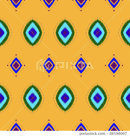 Seamless pattern of decorative green and pink peackoks.