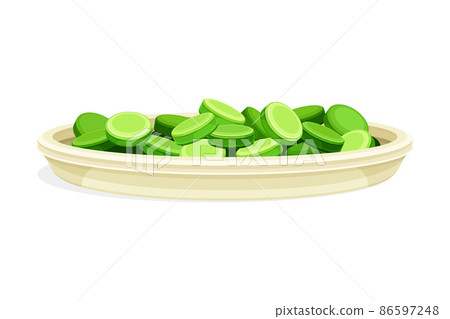 Tablets of spirulina dietary supplement. Healthy eco product, antioxidant superfood vector illustration Tablets of spirulina dietary supplement. Healthy eco product, antioxidant superfood vector illustration 86597248
