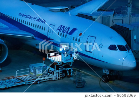 在飛機上裝載行李 86598369