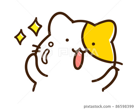 Handwritten style illustration of a cute cat character with shiny skin Handwritten style illustration of a cute cat character with shiny skin 86598399