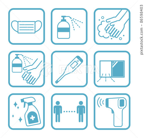 Infection control icon set Infection control icon set 86598403