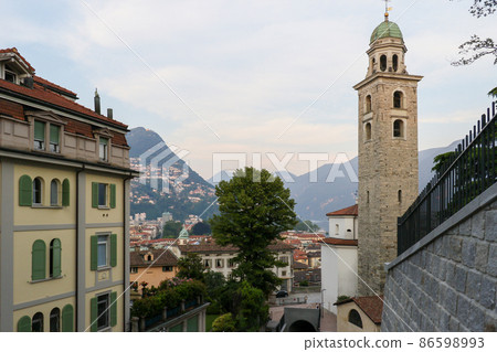 View from St. Laurence Church in Lugano, Switzerland 86598993
