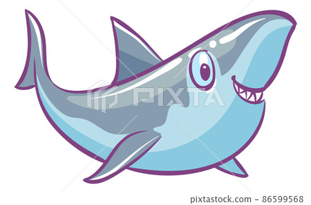 Funny shark. Ocean predator animal. Cartoon mascot Funny shark. Ocean predator animal. Cartoon mascot 86599568
