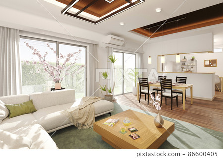 充滿清爽光線的“櫻花”的生活室內/在家賞櫻的形象/在家賞櫻 充滿清爽光線的“櫻花”的生活室內/在家賞櫻的形象/在家賞櫻 86600405