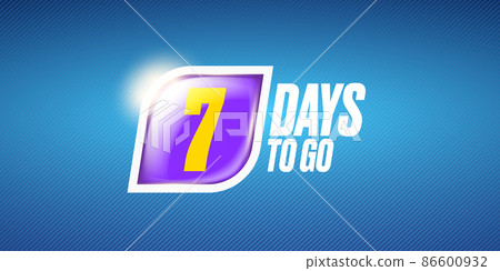 Seven days to go countdown blue horizontal...-插圖素材 [86600932] - PIXTA圖庫