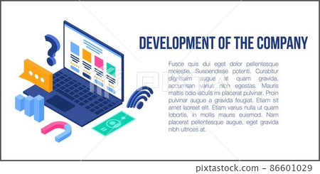Company development concept banner, isometric style Company development concept banner, isometric style 86601029