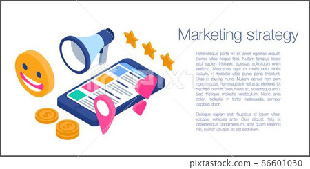 Marketing strategy concept banner, isometric style Marketing strategy concept banner, isometric style 86601030