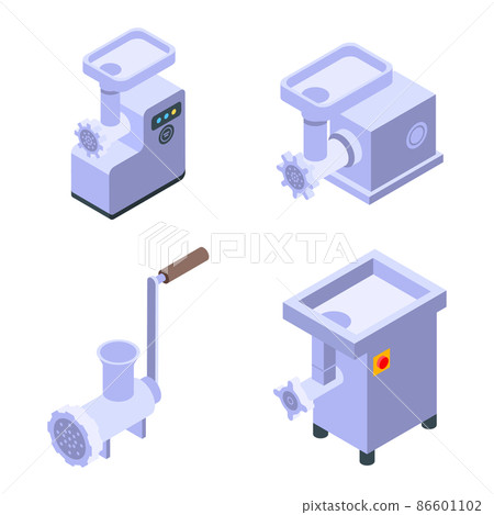 Meat grinder icons set, isometric style 86601102