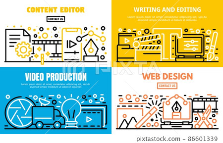 Content editor banner set, outline style Content editor banner set, outline style 86601339
