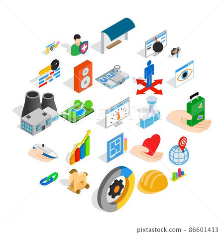 Online shopping icons set, isometric style Online shopping icons set, isometric style 86601413