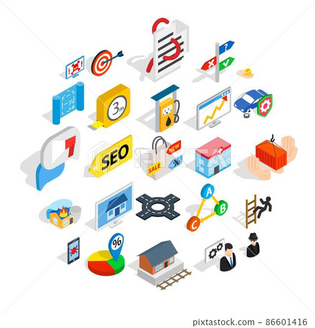 Development interface icons set, isometric style Development interface icons set, isometric style 86601416